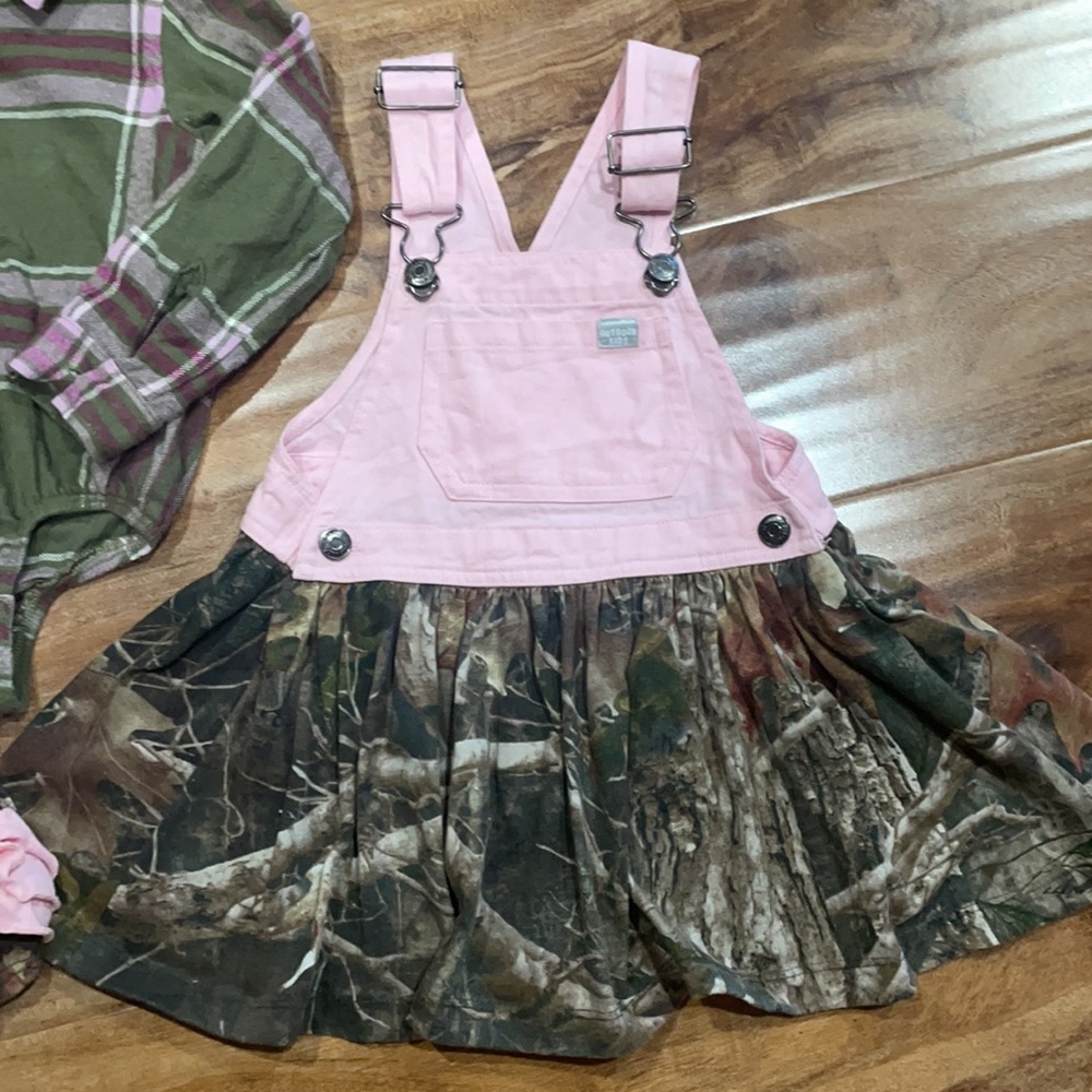 Outdoor kids bass pro shops & cabelas girls camo hunting bib-dress set - Picture 4 of 9
